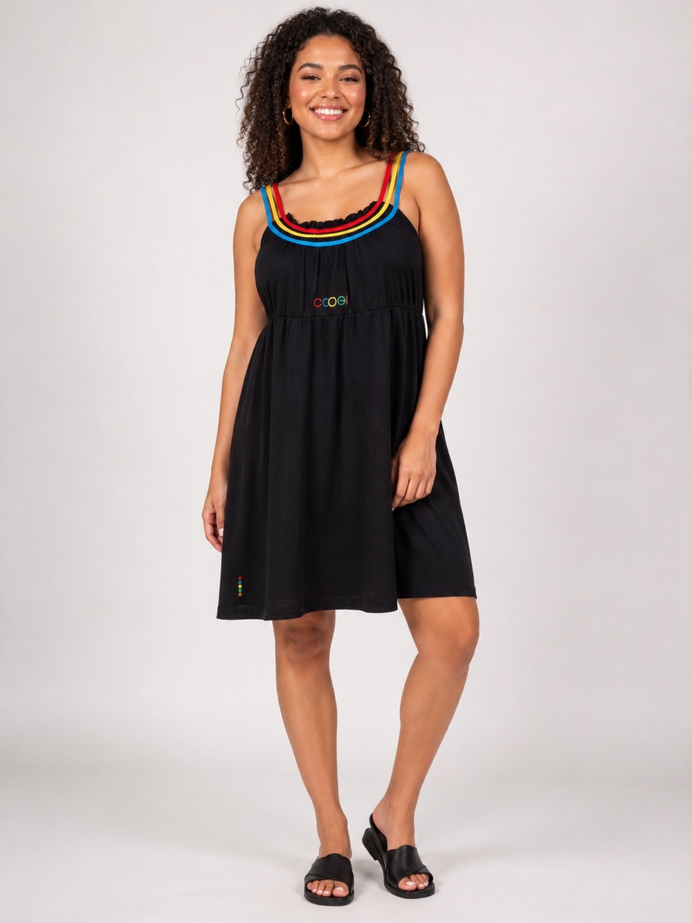COOGI Women’s Y2K Swimsuit Coverup Dress Plus Size 1X Colorful Embroidery